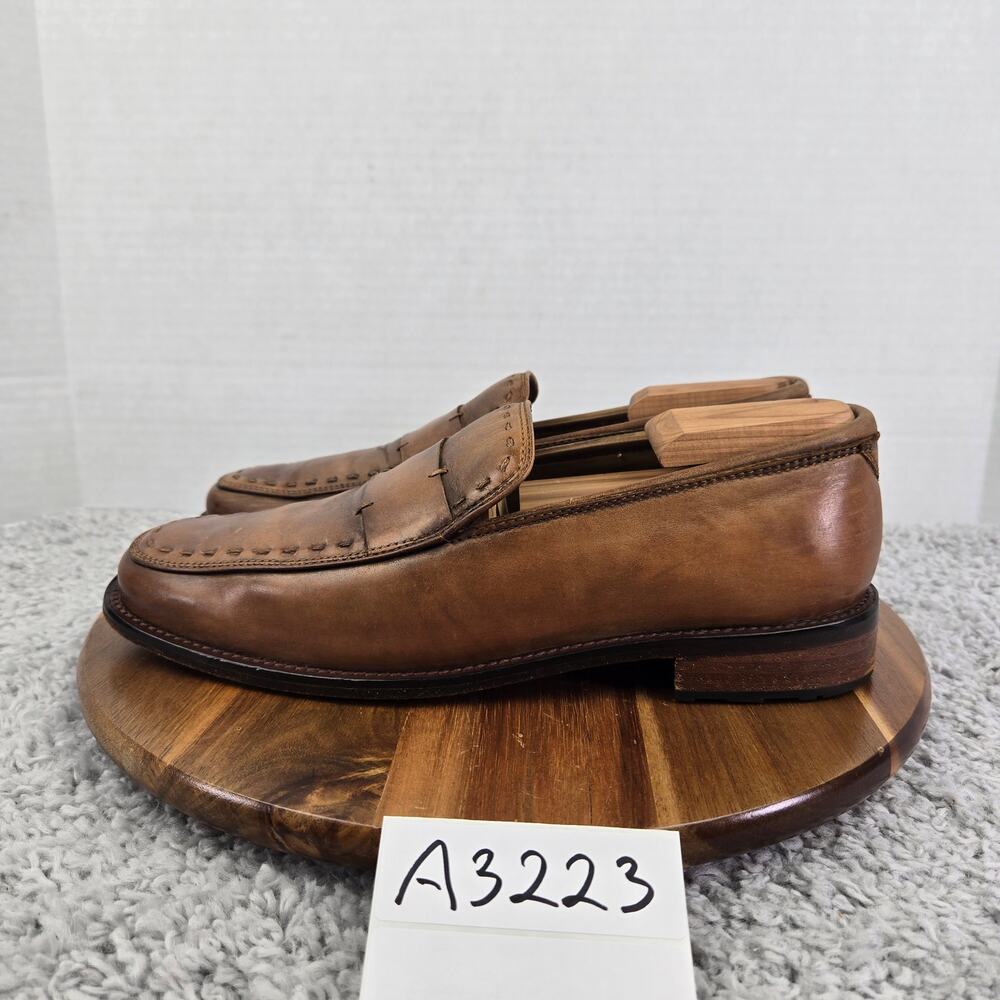 H.S. Trask Mens 8 Choteau Brown Leather Casual Lifestyle Moc Toe Penny Loafer